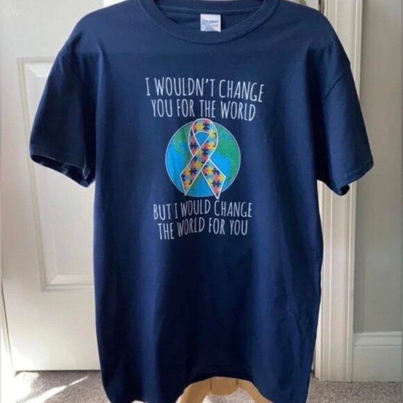 Gildan Tops - Change the World Autism Ribbon Shirt Medium
